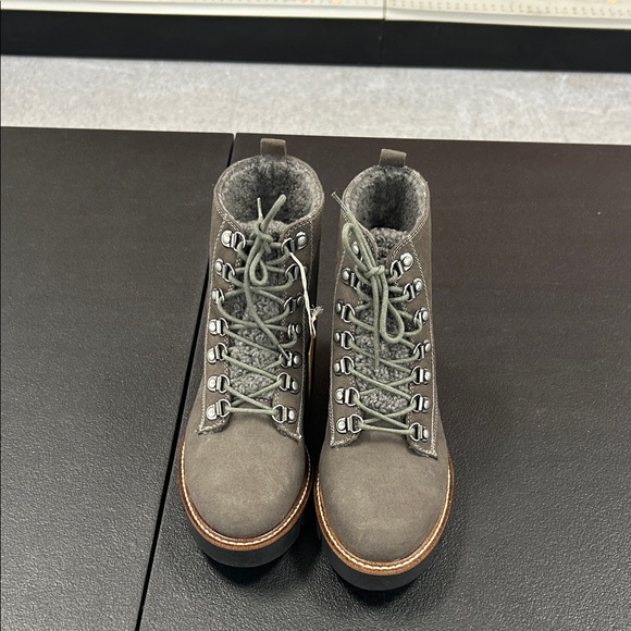 White Mountain Gray Lace-Up Boots - Picture 1 of 5